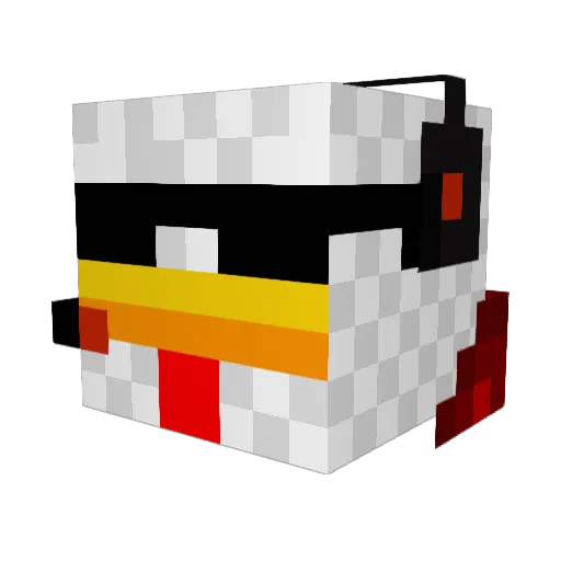Chicken8__ Minecraft avatar head, 3D render