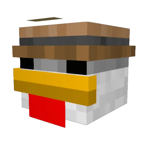 Chicken8uttYT Minecraft avatar head, 3D render
