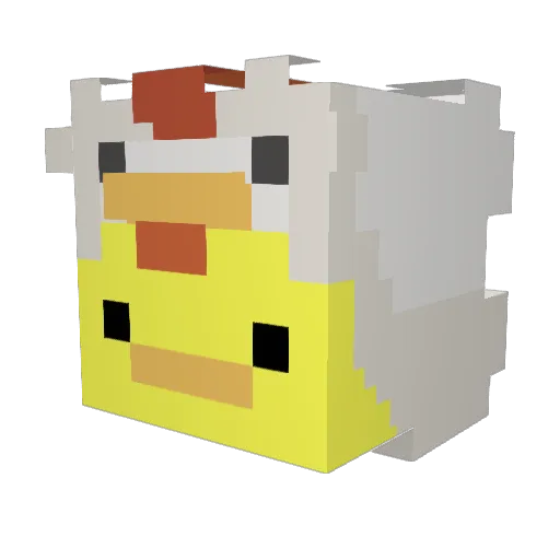 ChickenDuckyDuck Minecraft avatar head, 3D render