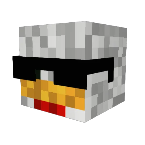 ChickenIsMaster Minecraft avatar head, 3D render
