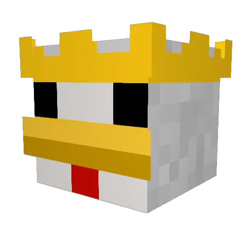 ChickenKing13 Minecraft avatar head, 3D render