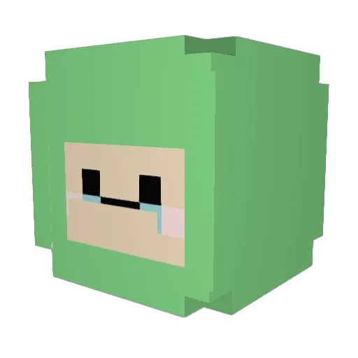 ChickenLegz Minecraft avatar head, 3D render