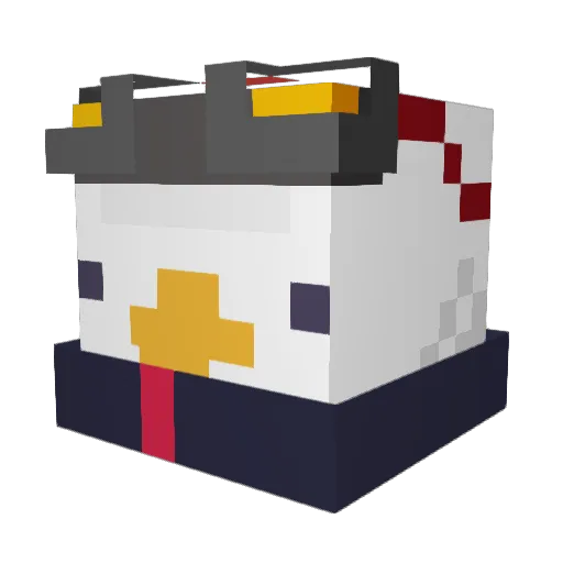ChickenMan_16 Minecraft avatar head, 3D render