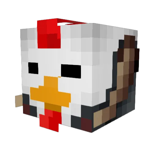 ChickenMaster_ Minecraft avatar head, 3D render