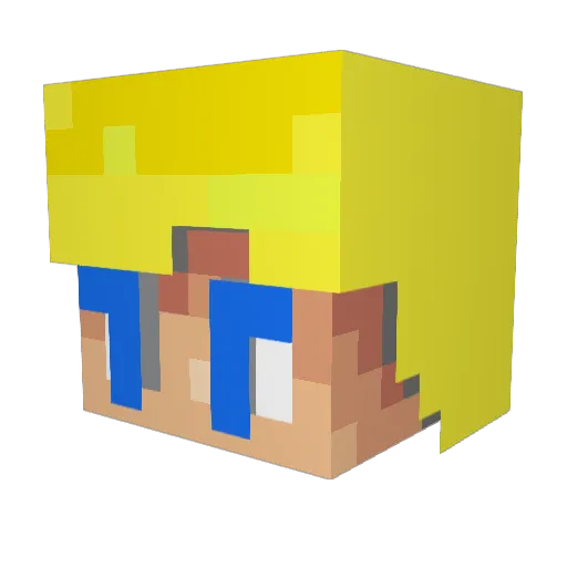 ChickenPunk Minecraft avatar head, 3D render