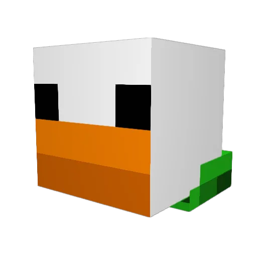 ChickenSpice Minecraft avatar head, 3D render
