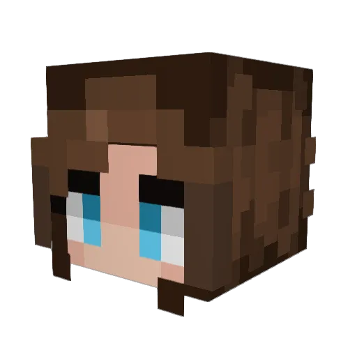 ChickenSue Minecraft avatar head, 3D render