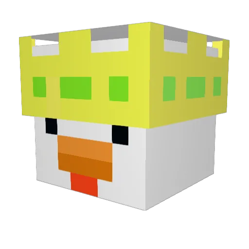 ChickenTapper Minecraft avatar head, 3D render