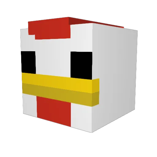 ChickenThuggin Minecraft avatar head, 3D render