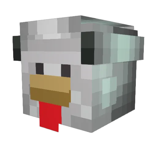 ChickenWillaJ Minecraft avatar head, 3D render