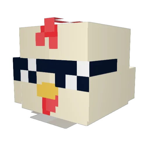 ChickenWing48 Minecraft avatar head, 3D render
