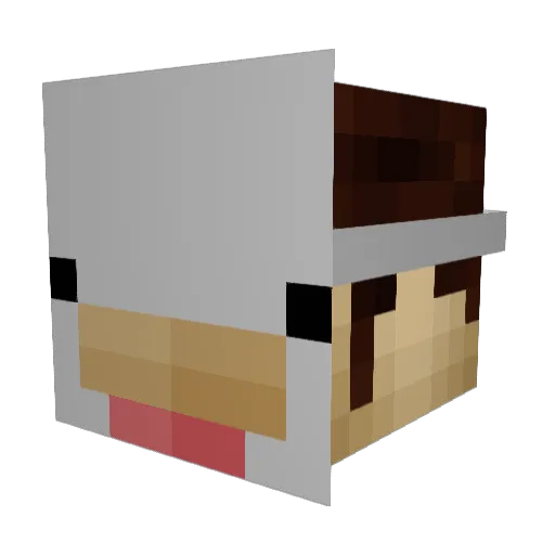 ChickenWink Minecraft avatar head, 3D render