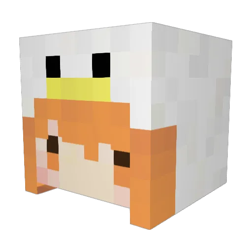 Chicken_tw Minecraft avatar head, 3D render