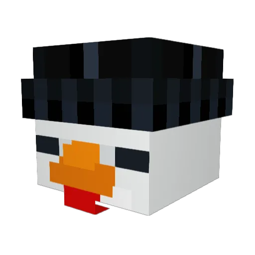 Chickenbotx Minecraft avatar head, 3D render