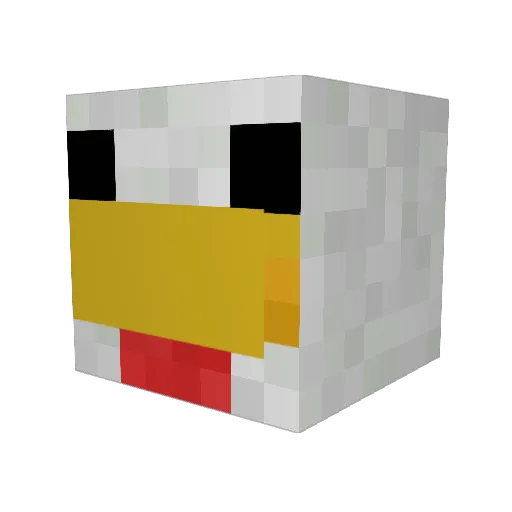 Chickendip Minecraft avatar head, 3D render