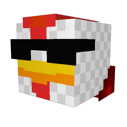 ChickenedRodano Minecraft avatar head, 3D render