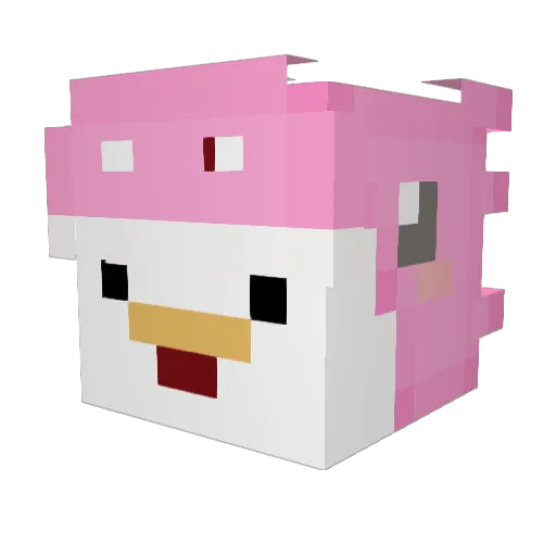 ChickenfilA Minecraft avatar head, 3D render