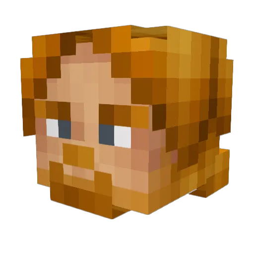 Chickenfresser Minecraft avatar head, 3D render