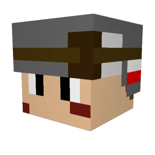 Chickenfry Minecraft avatar head, 3D render