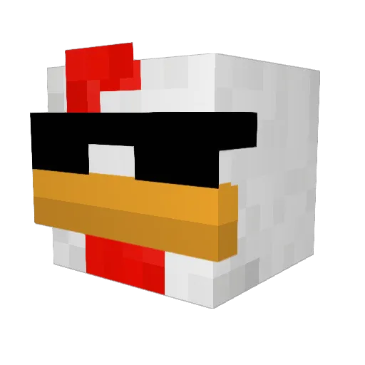 ChickenisICE Minecraft avatar head, 3D render