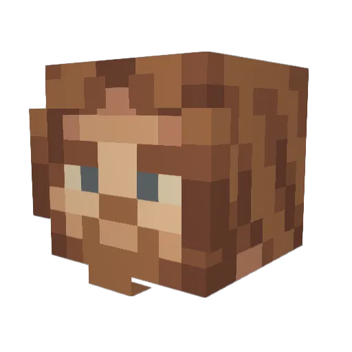 Chickenmannmann Minecraft avatar head, 3D render
