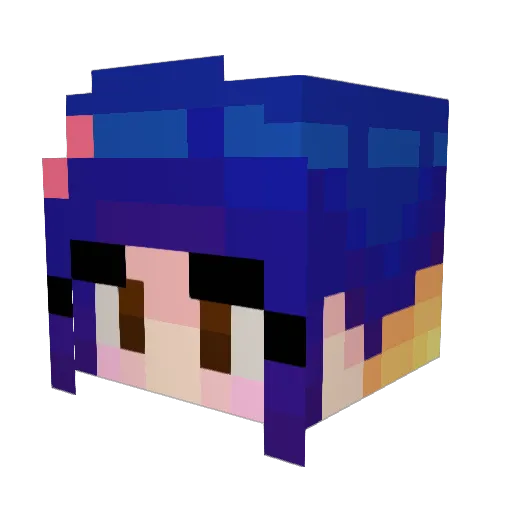 Chickenpiee Minecraft avatar head, 3D render