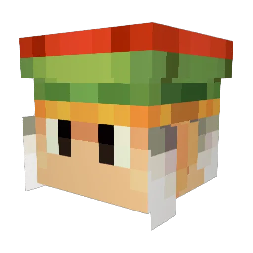 Chickenrio Minecraft avatar head, 3D render