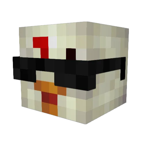 Chickens3000 Minecraft avatar head, 3D render