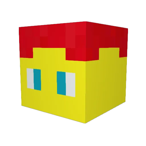 Chickens8Fruit Minecraft avatar head, 3D render
