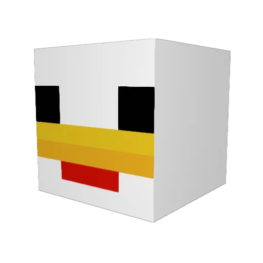 ChickensFly Minecraft avatar head, 3D render