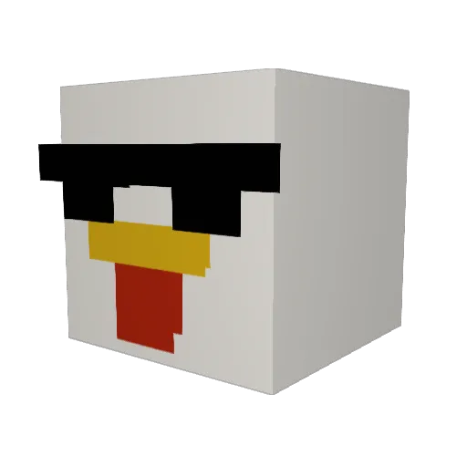 ChickenwingPro Minecraft avatar head, 3D render