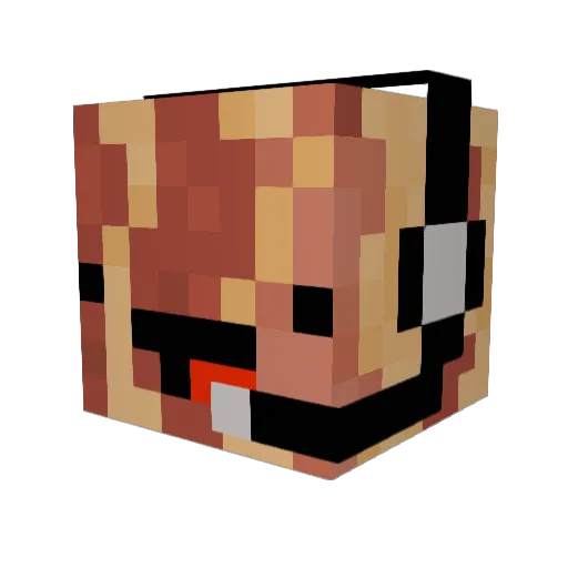 Chickfilcow Minecraft avatar head, 3D render