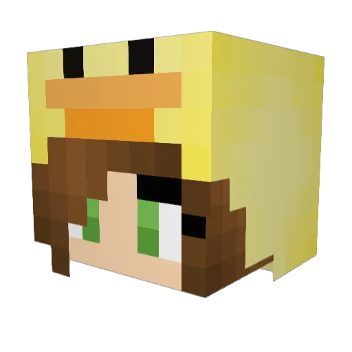 ChickyChick Minecraft avatar head, 3D render