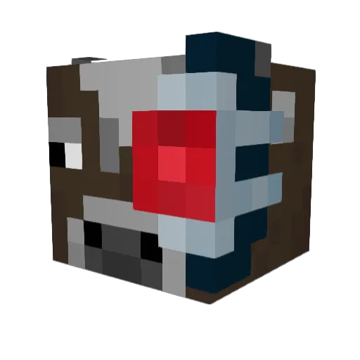 Chickynator Minecraft avatar head, 3D render