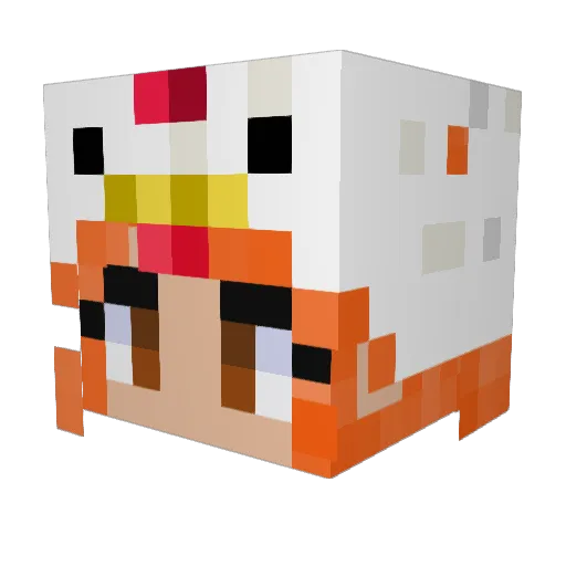 Chickyy Minecraft avatar head, 3D render