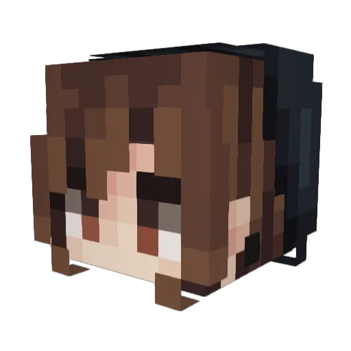Chickzie Minecraft avatar head, 3D render