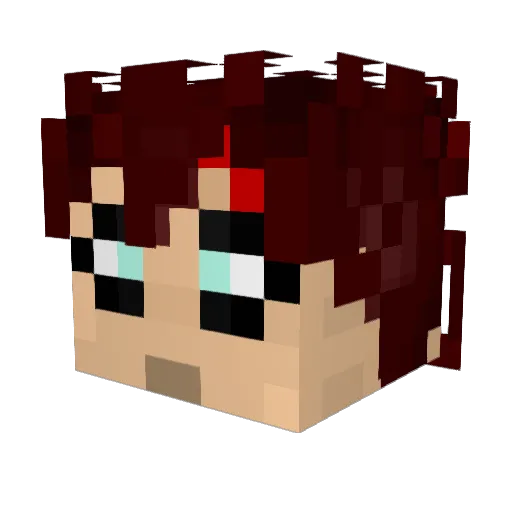 Chicleduro Minecraft avatar head, 3D render