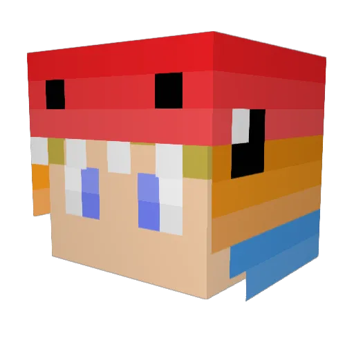 Chicocry Minecraft avatar head, 3D render