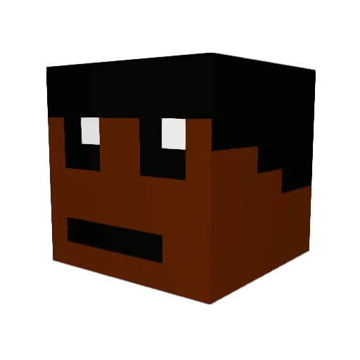 Chiedu Minecraft avatar head, 3D render