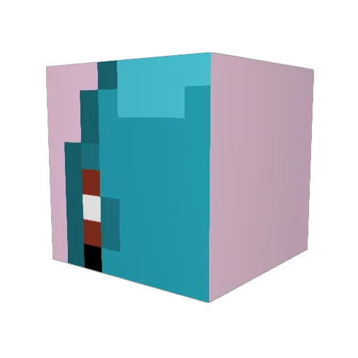 Chieisu Minecraft avatar head, 3D render