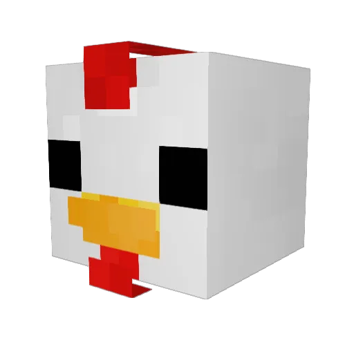 Chiekcn Minecraft avatar head, 3D render
