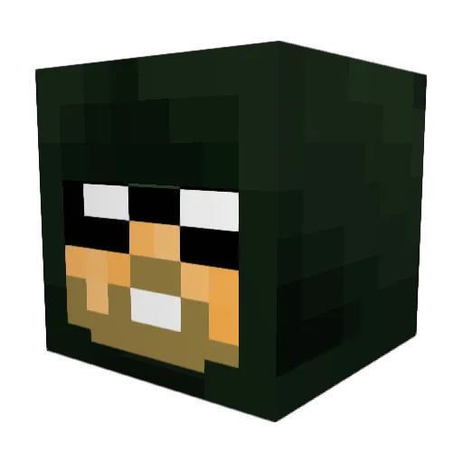 Chielen Minecraft avatar head, 3D render