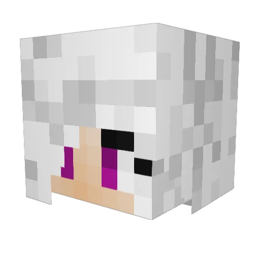 Chierushi Minecraft avatar head, 3D render