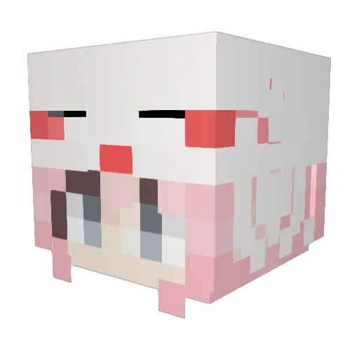 ChihayaFish Minecraft avatar head, 3D render