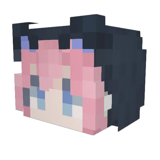 Chihaya_Sakiko_ Minecraft avatar head, 3D render