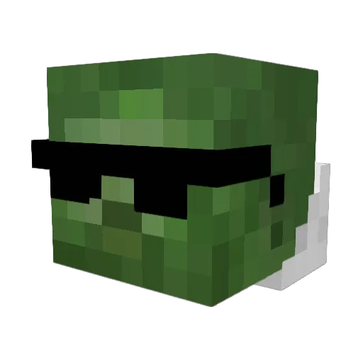 Chiheee Minecraft avatar head, 3D render
