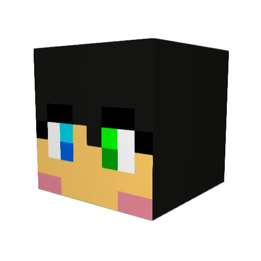 Chii0124 Minecraft avatar head, 3D render