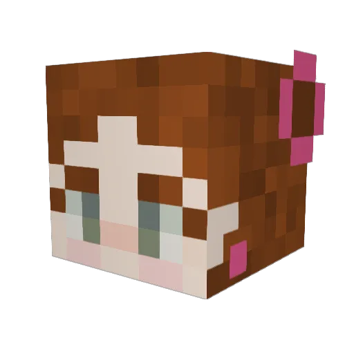 ChiiBeans Minecraft avatar head, 3D render