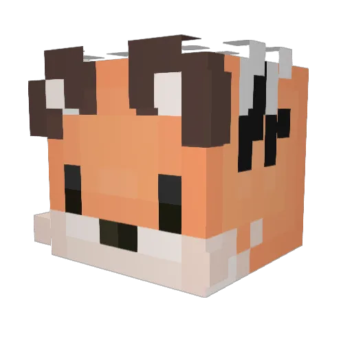 ChiiFox Minecraft avatar head, 3D render