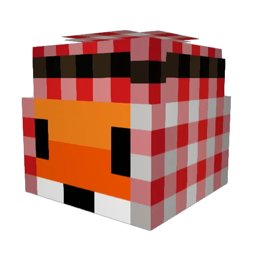 ChiickenNugget Minecraft avatar head, 3D render